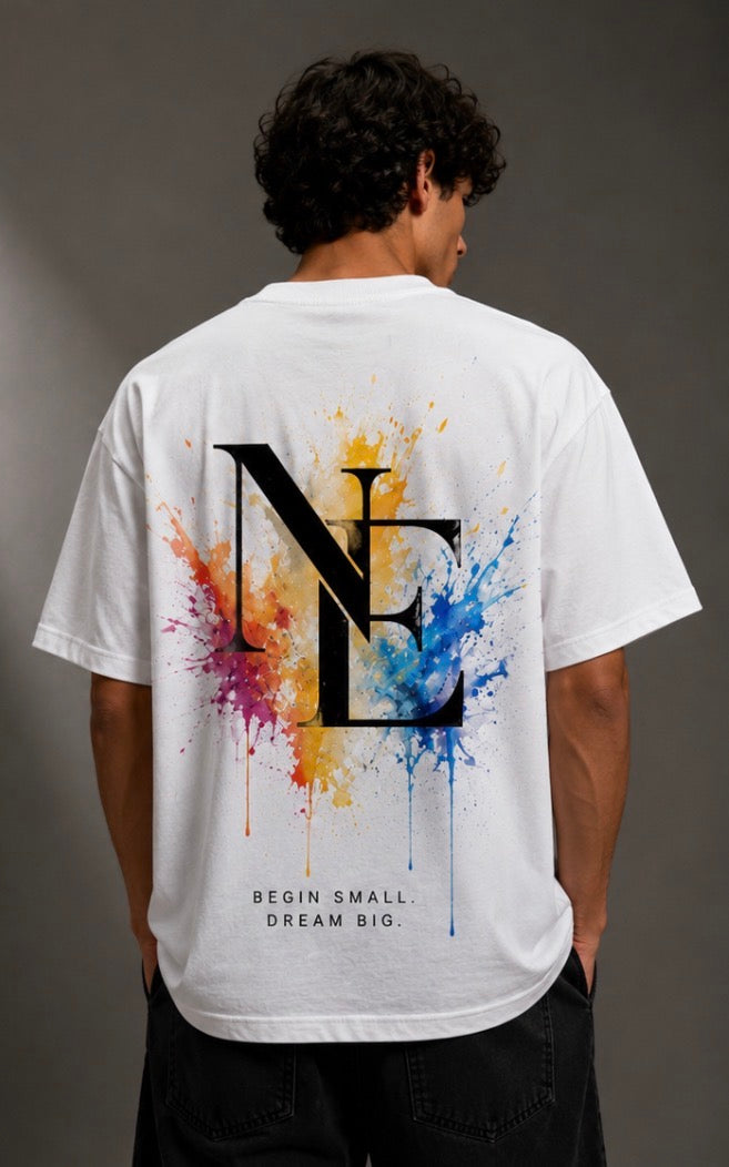 Norvé Paint Splash Oversized T-Shirt – White