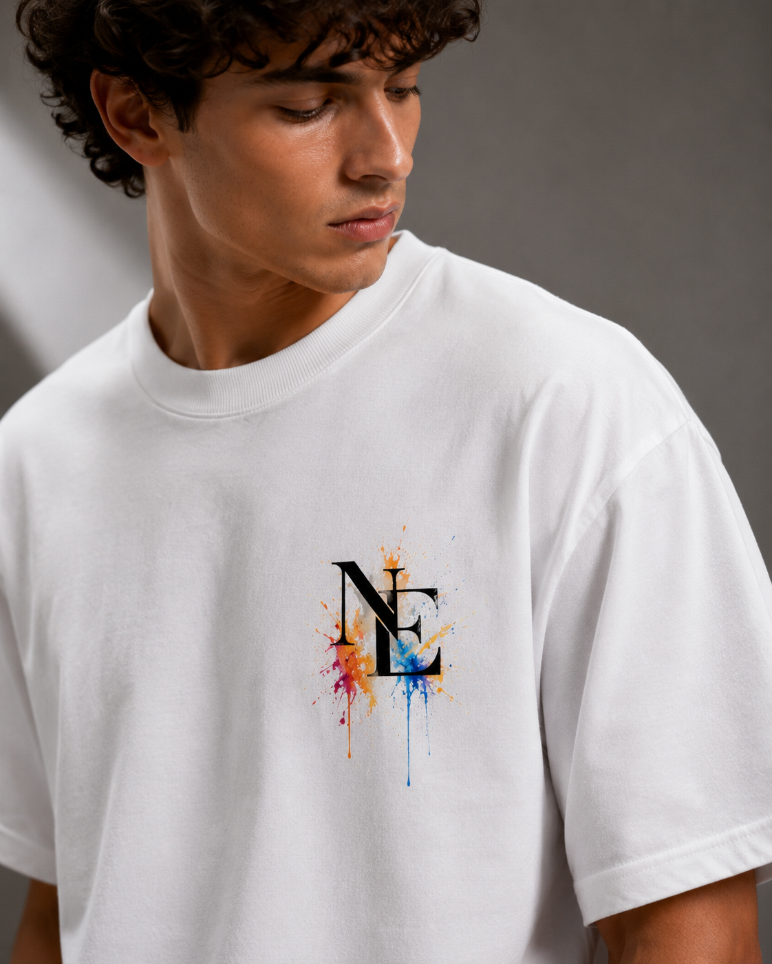 Norvé Paint Splash Oversized T-Shirt – White