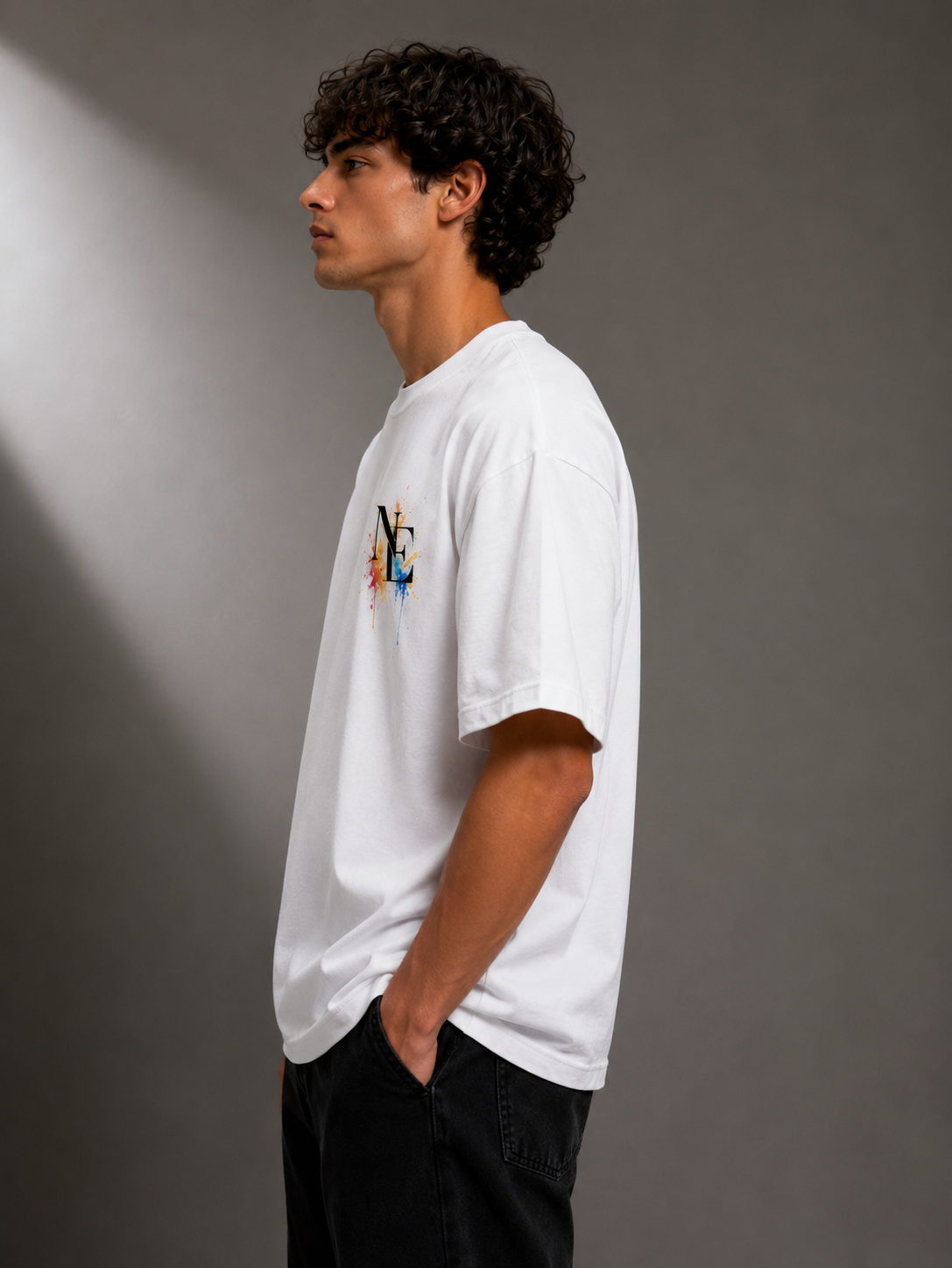Norvé Paint Splash Oversized T-Shirt – White